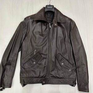 Versace Dark Brown Leather Jacket